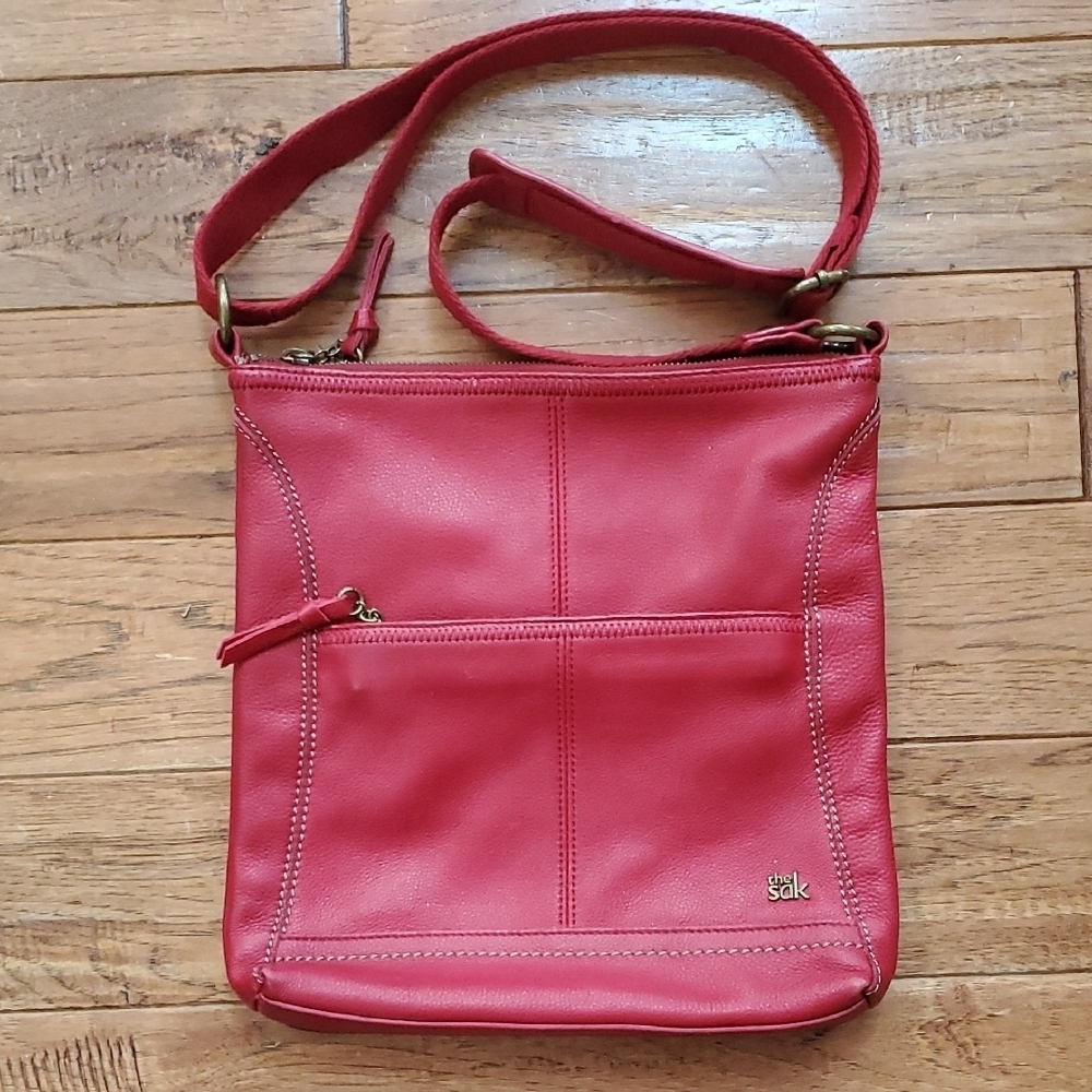 The Sak Lucia Red Crossbody Bag with Adjustable Strap